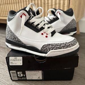 Jordan Kids Sneakers White with Black and Red Accents